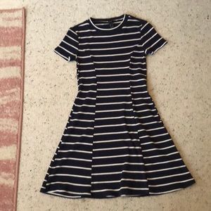 Navy blue striped dress